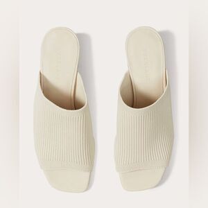 New Everlane The Glove Mule in ReKnit Bone Size 5